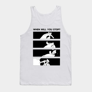 Anime smoking cigarette sarcasm quote "When will you stop" Tank Top